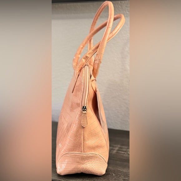 Jessica Simpson Peach Crocodile-Pattern Satchel - Picture 7 of 12